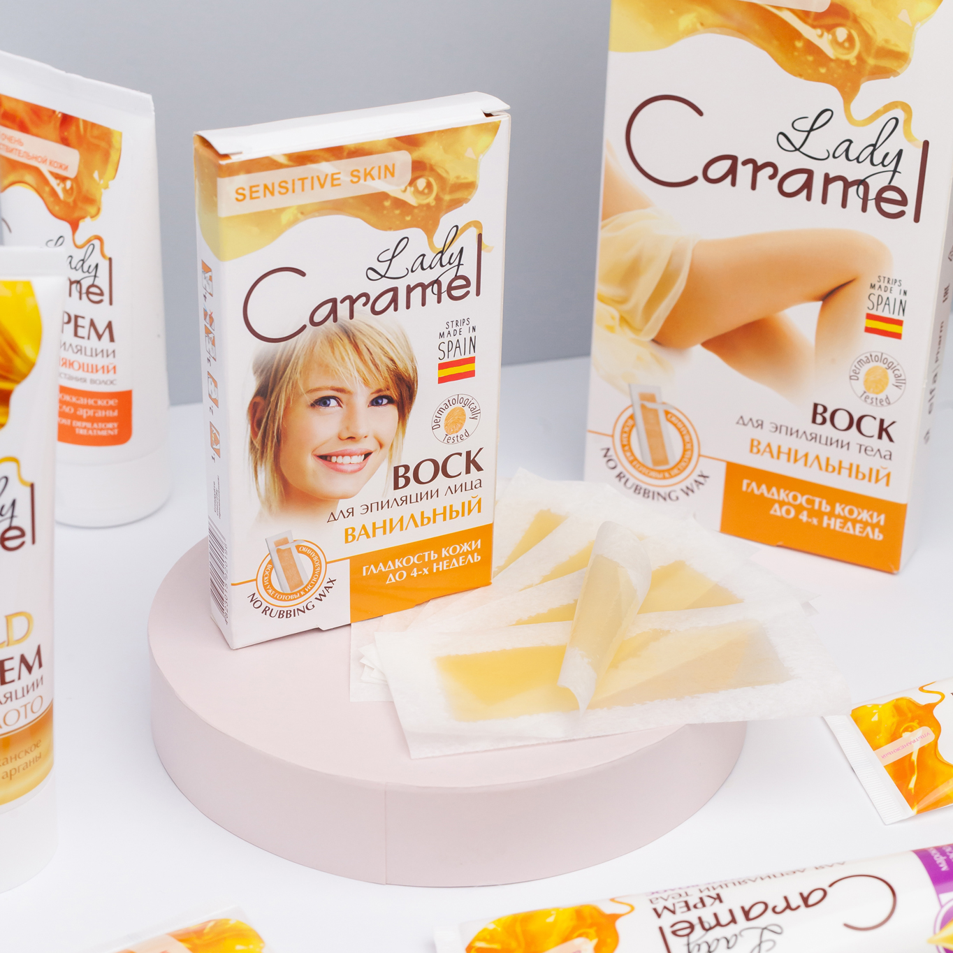 Trakice za depilaciju s voskom Lady Caramel Lice Vanilla – 12 kom - Image 2